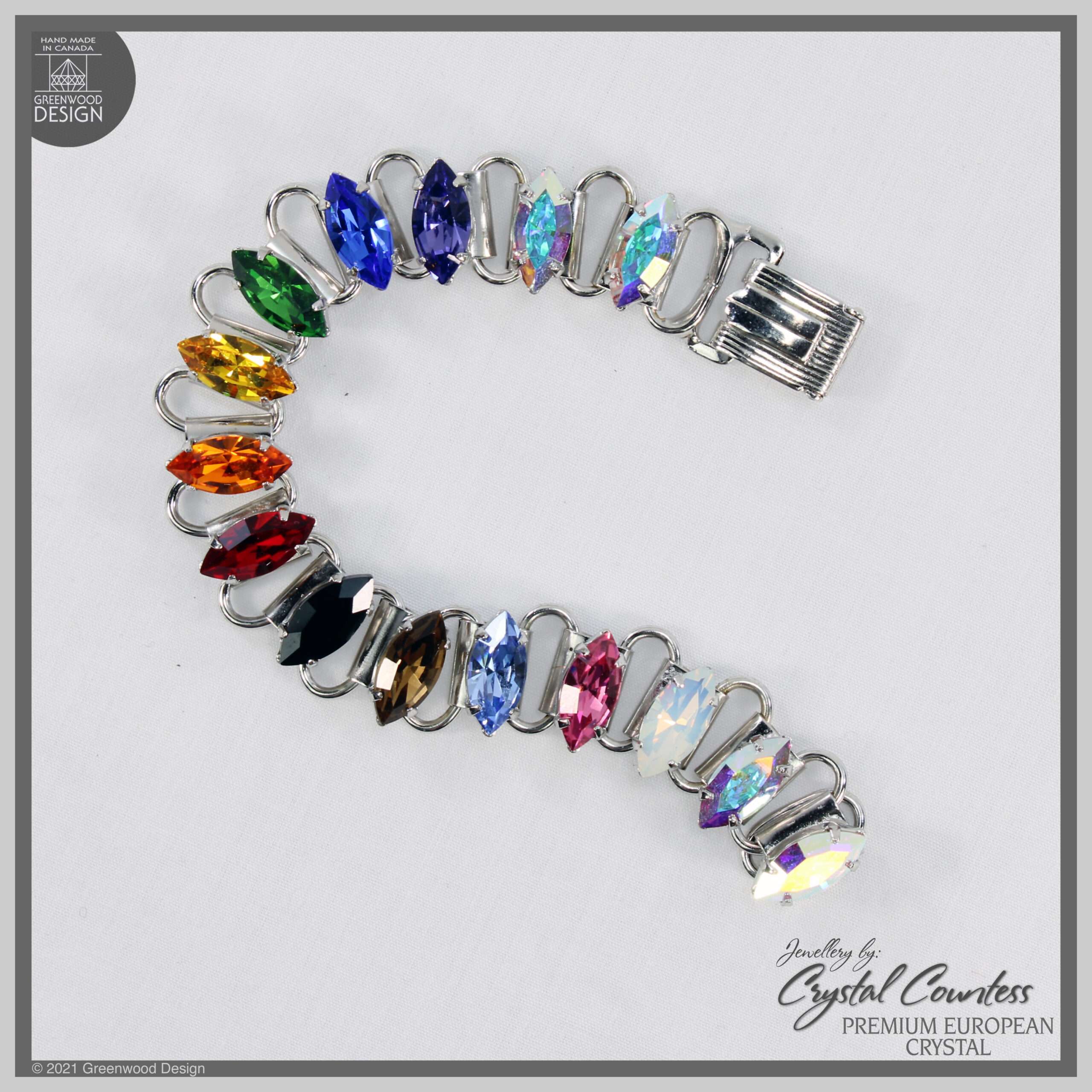 *NEW* Progressive Pride Colours – Navette Link Bracelet Size L